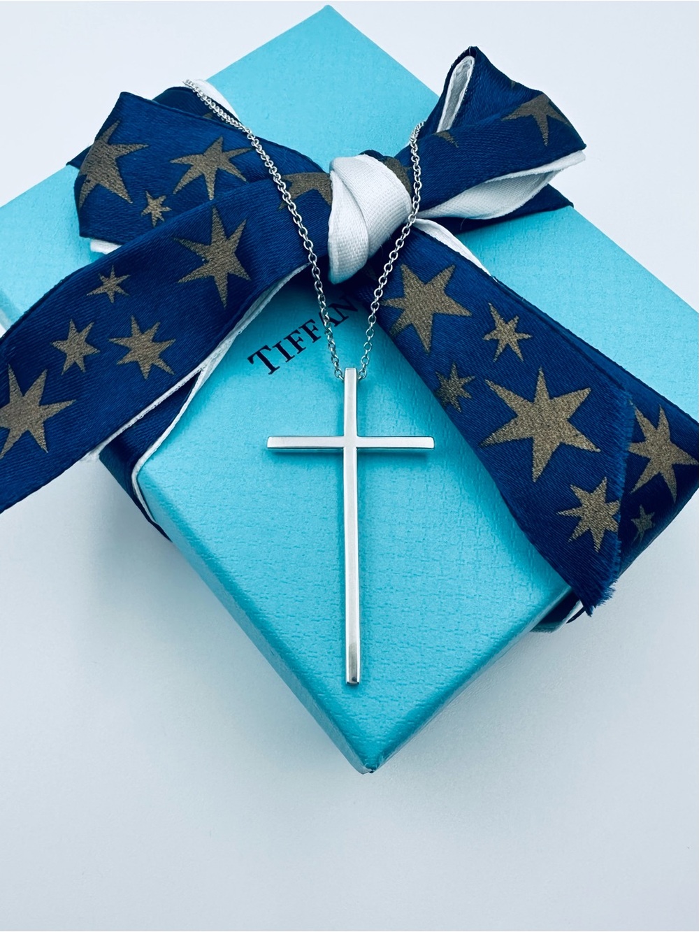 RARE Tiffany & Co. Large Cross Necklace in Sterling Silver with Box